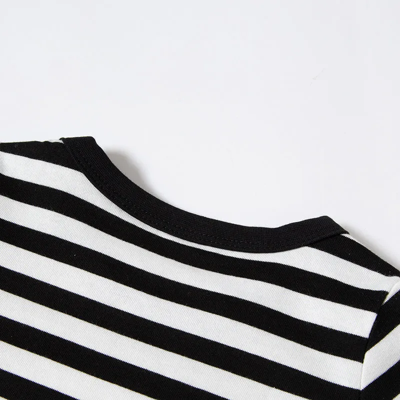 2-Pack Toddler Boy Cartoon Bear Long Sleeve Striped 100% Cotton T-Shirt