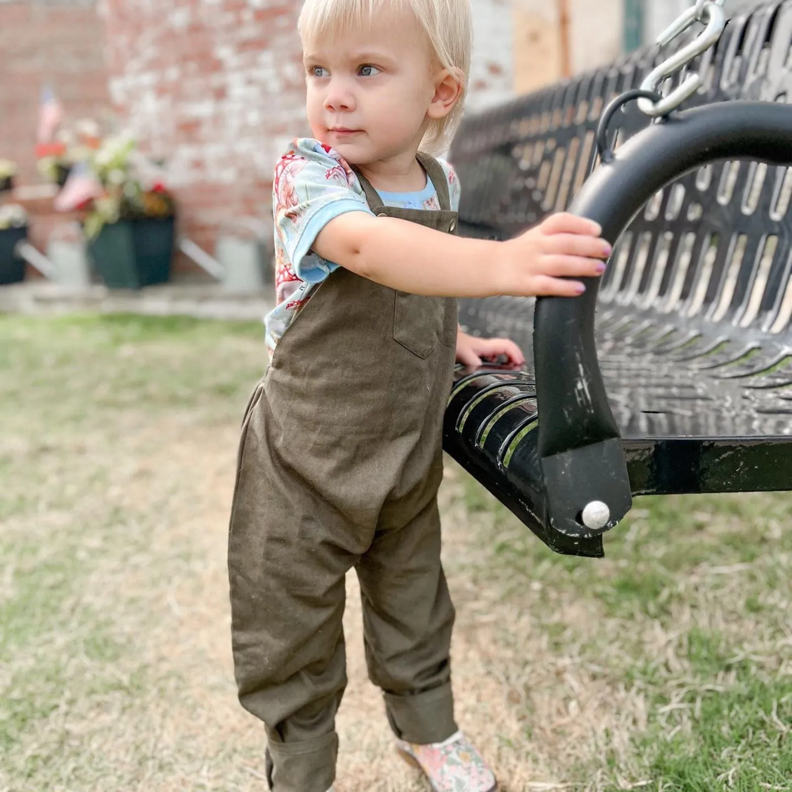 2T Organic River Rock Twill Overalls SAMPLE