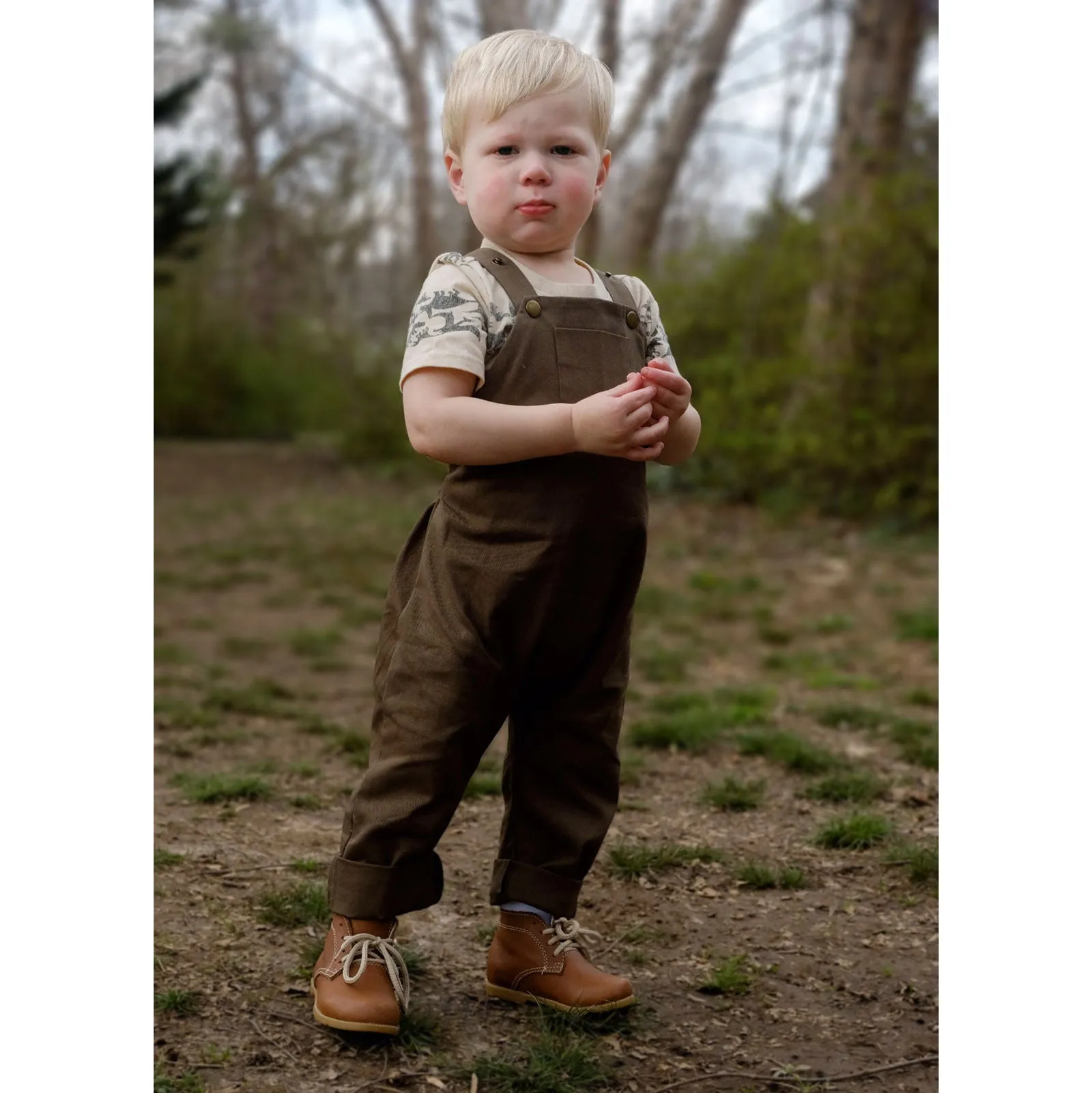 2T Organic River Rock Twill Overalls SAMPLE