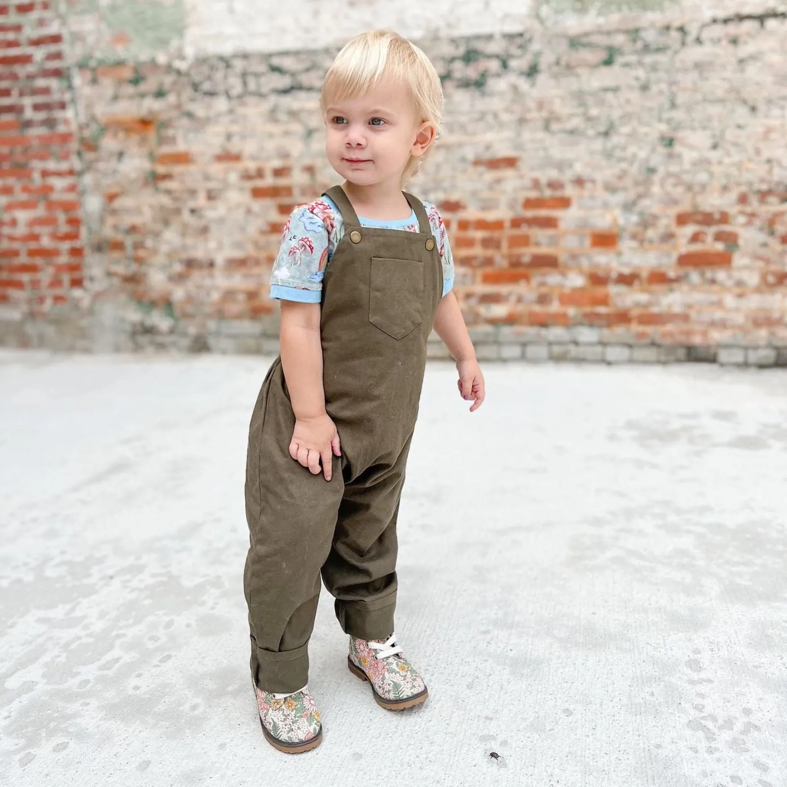 2T Organic River Rock Twill Overalls SAMPLE