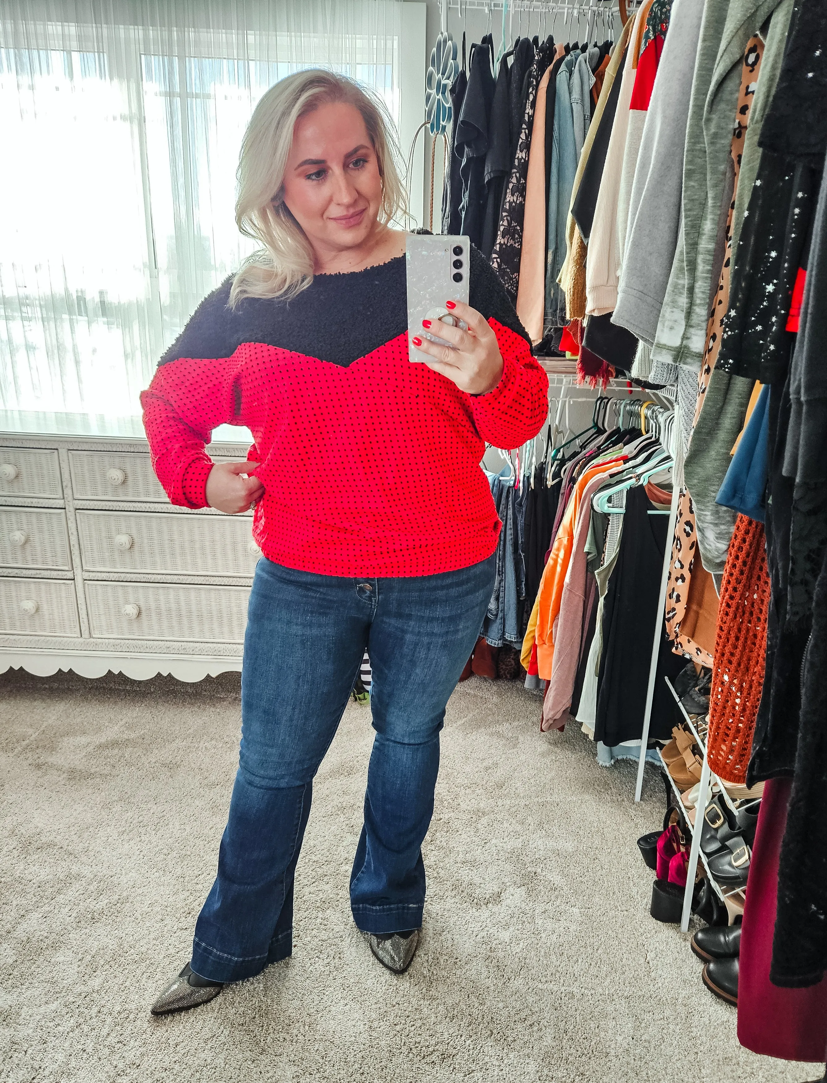 Adult Red & Black Sweater