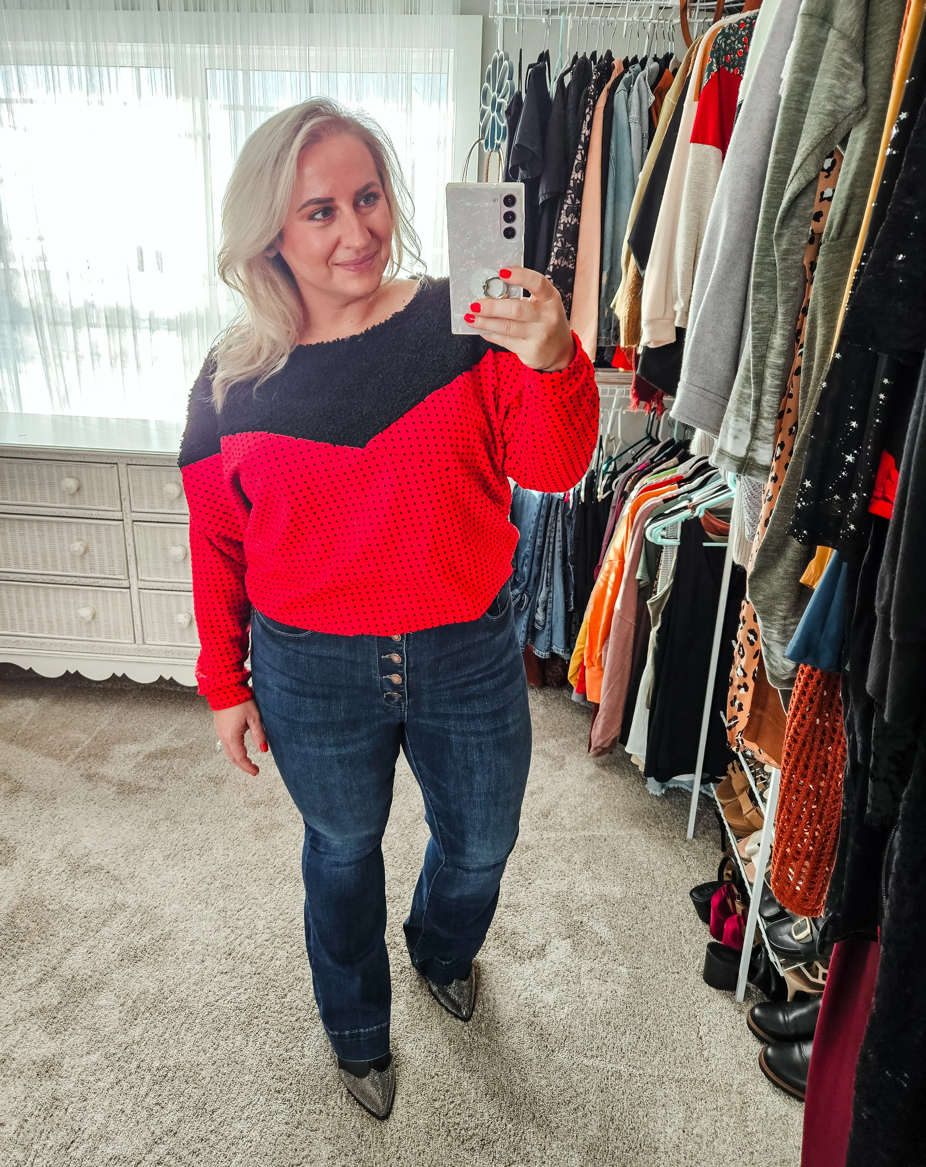Adult Red & Black Sweater
