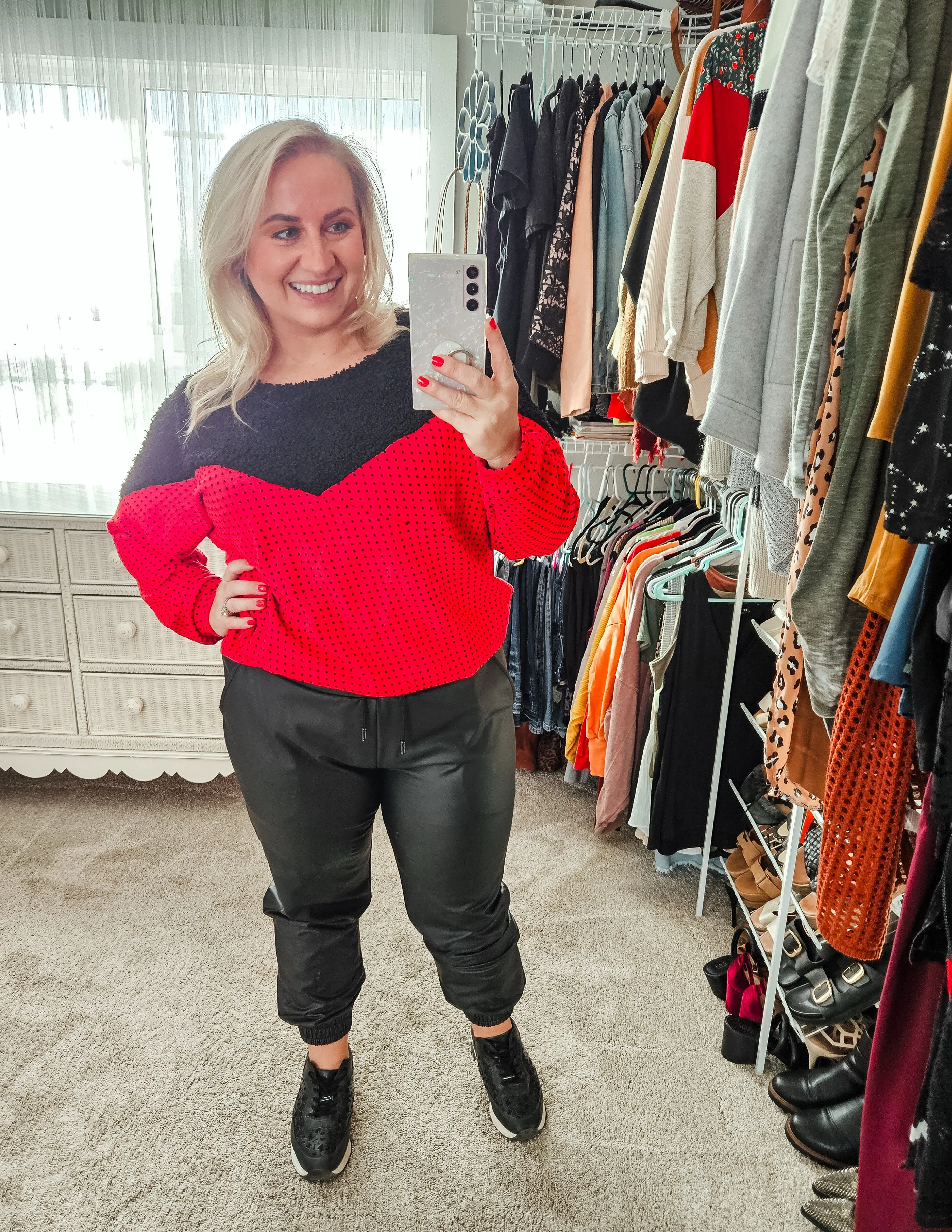Adult Red & Black Sweater
