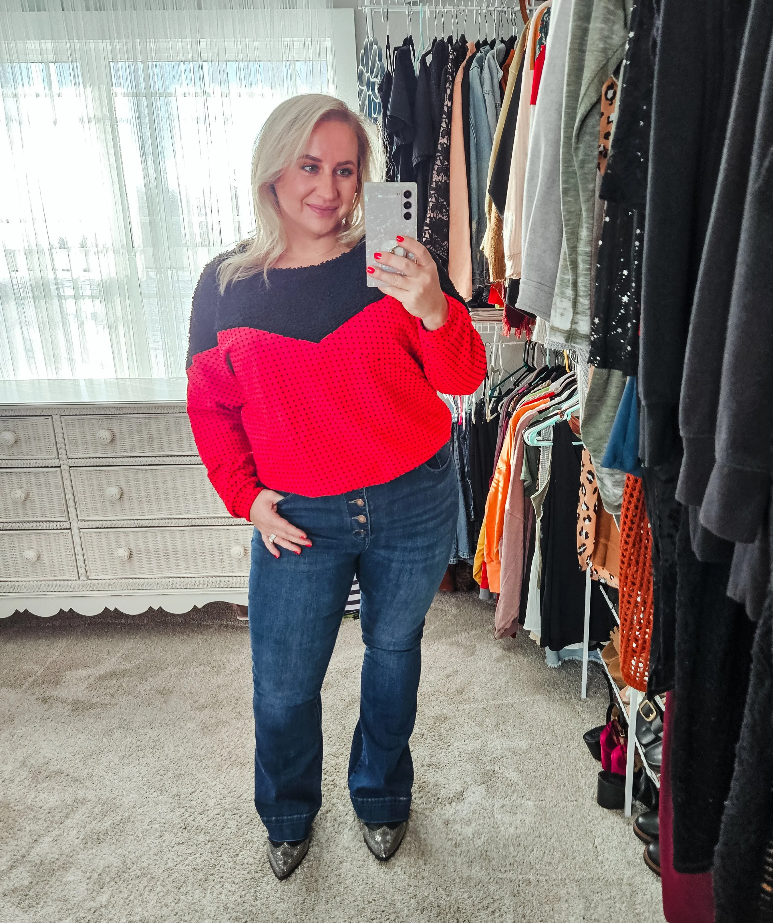Adult Red & Black Sweater