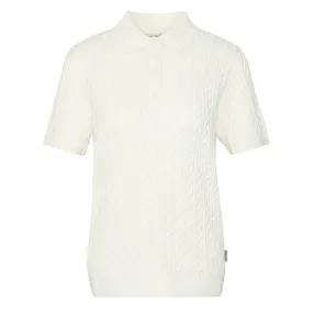 Barbour Womens Hartland Knitted Polo Jumper Cloud