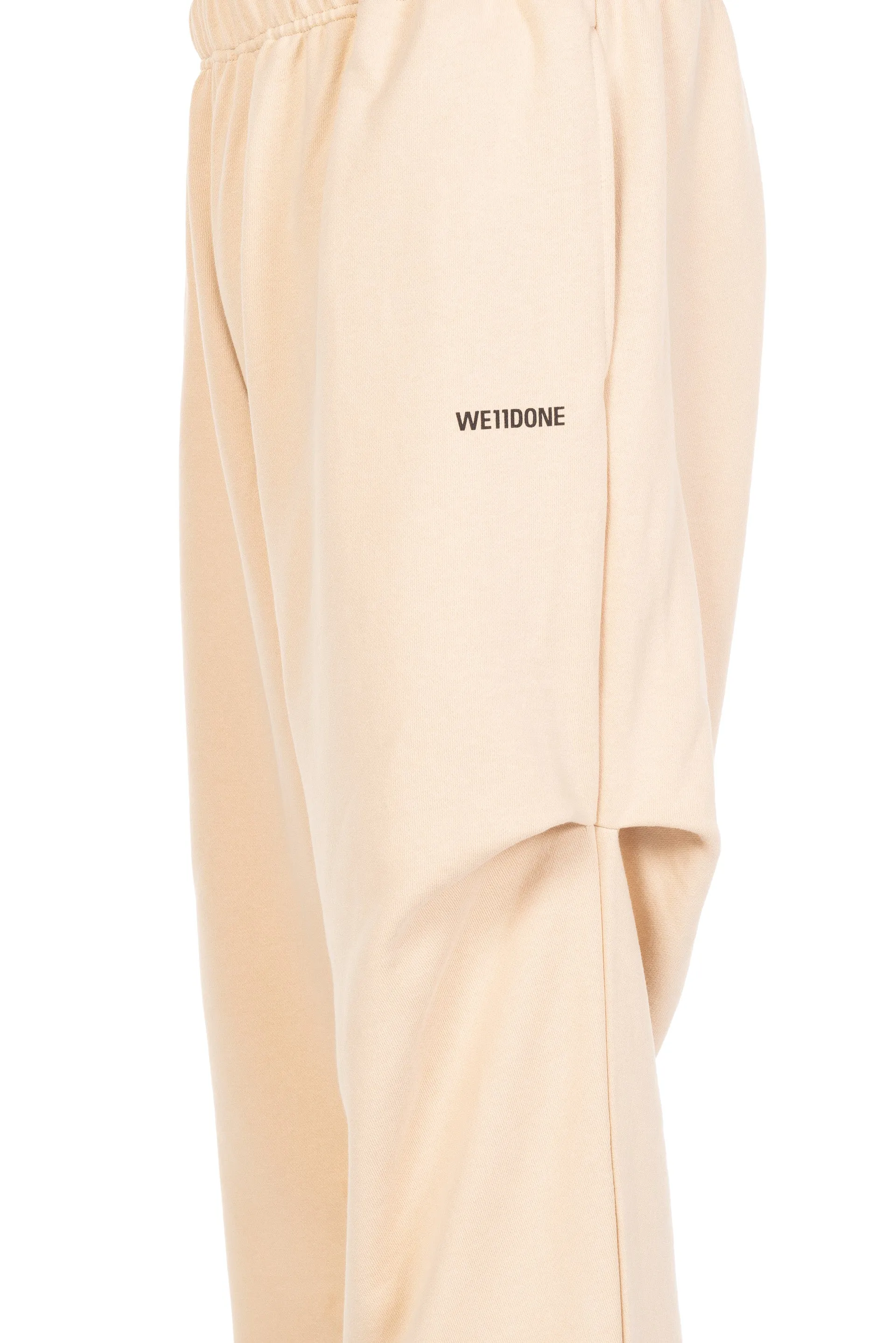Beige Logo Wide Jogger Pants