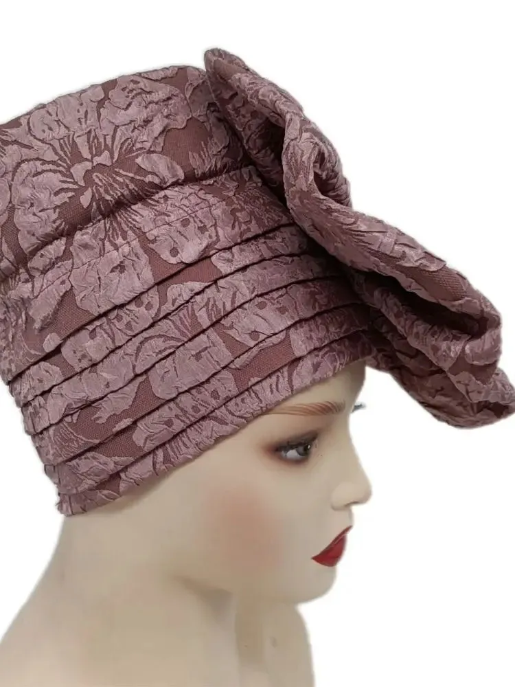 Big Flowers Pleated Top Hats Headtie