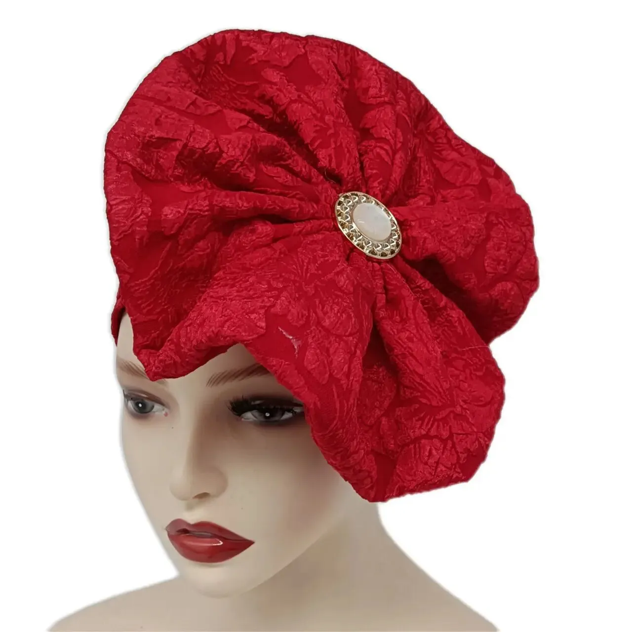 Big Flowers Pleated Top Hats Headtie