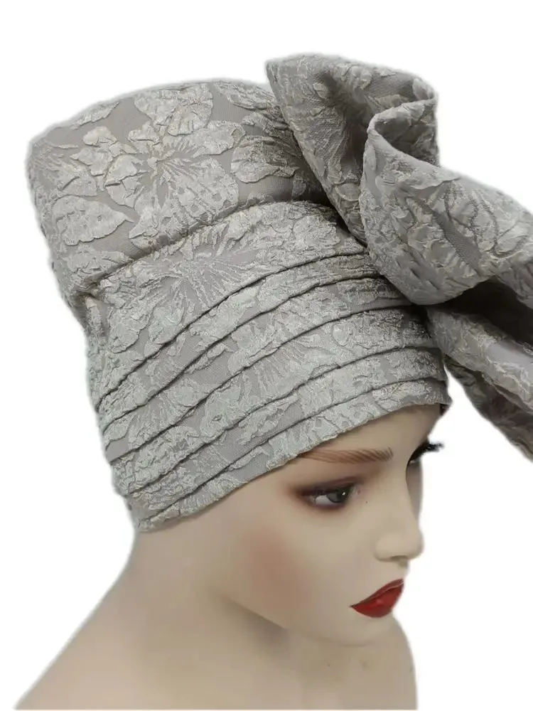 Big Flowers Pleated Top Hats Headtie