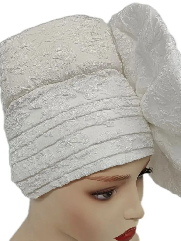 Big Flowers Pleated Top Hats Headtie
