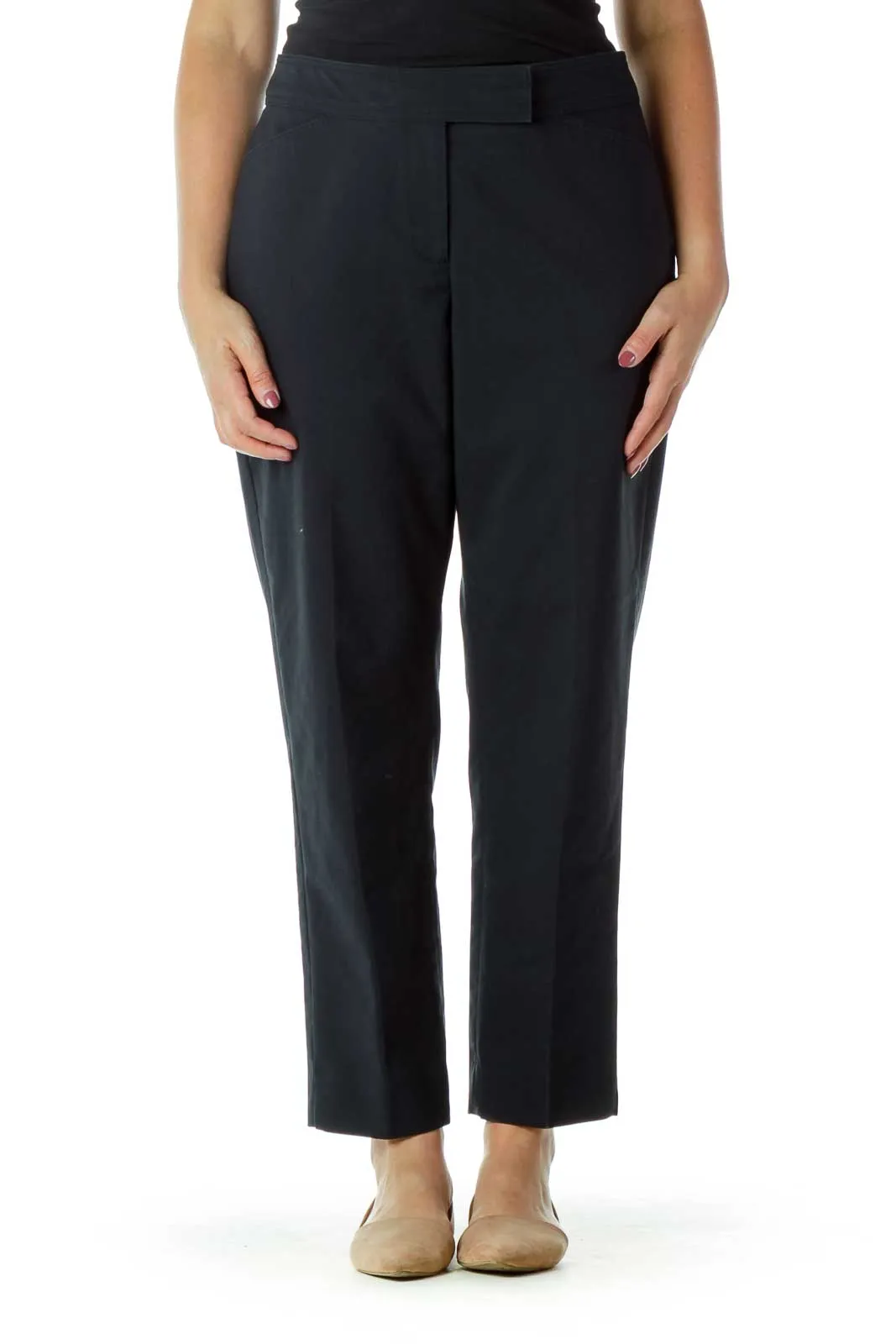 Black Classic Straight-Leg Pants