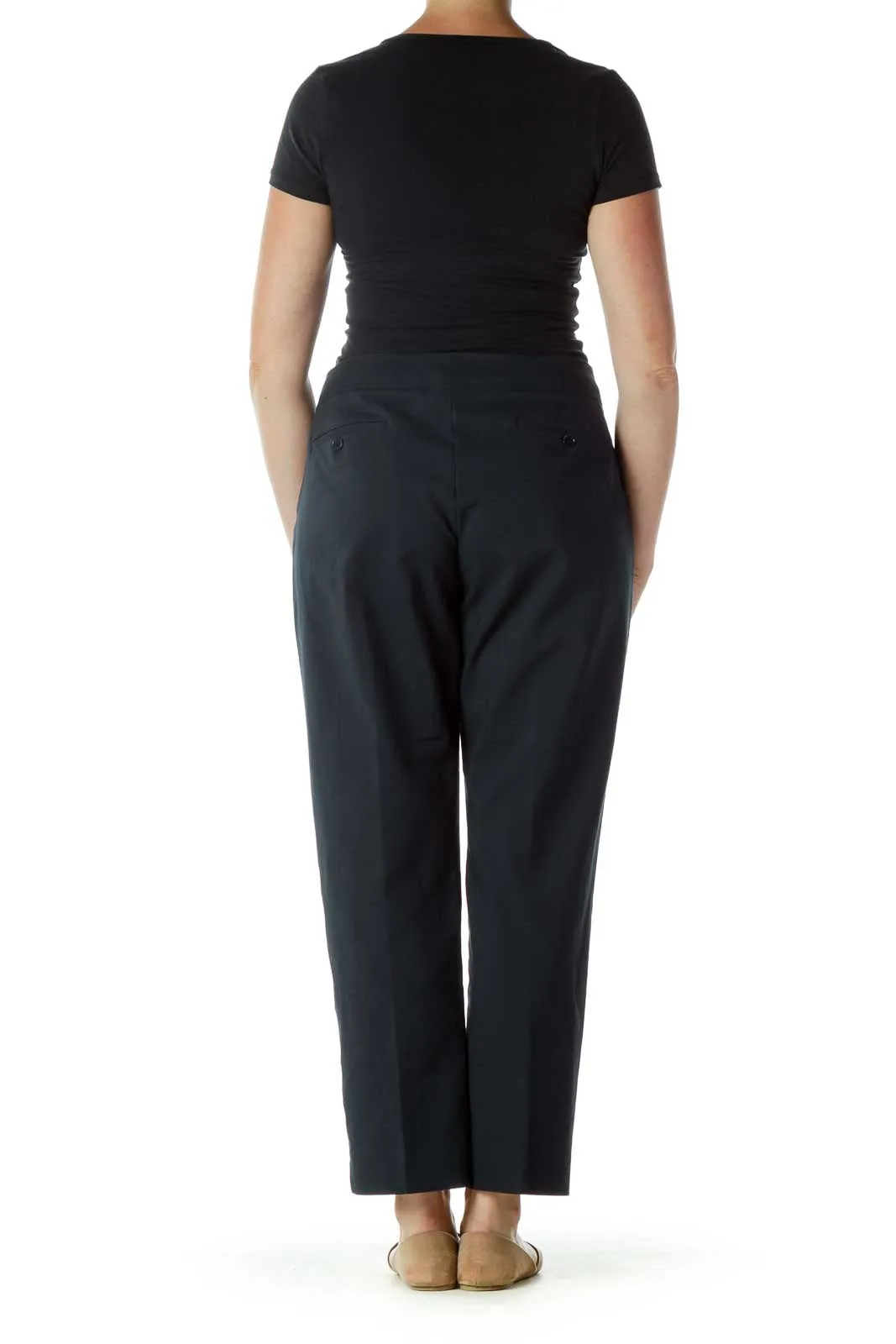 Black Classic Straight-Leg Pants