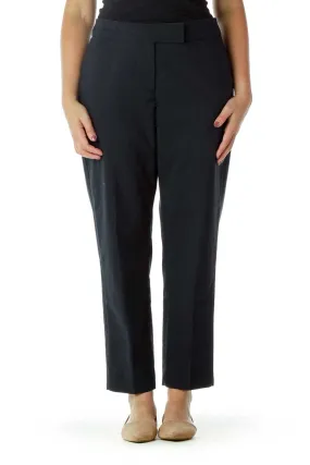 Black Classic Straight-Leg Pants