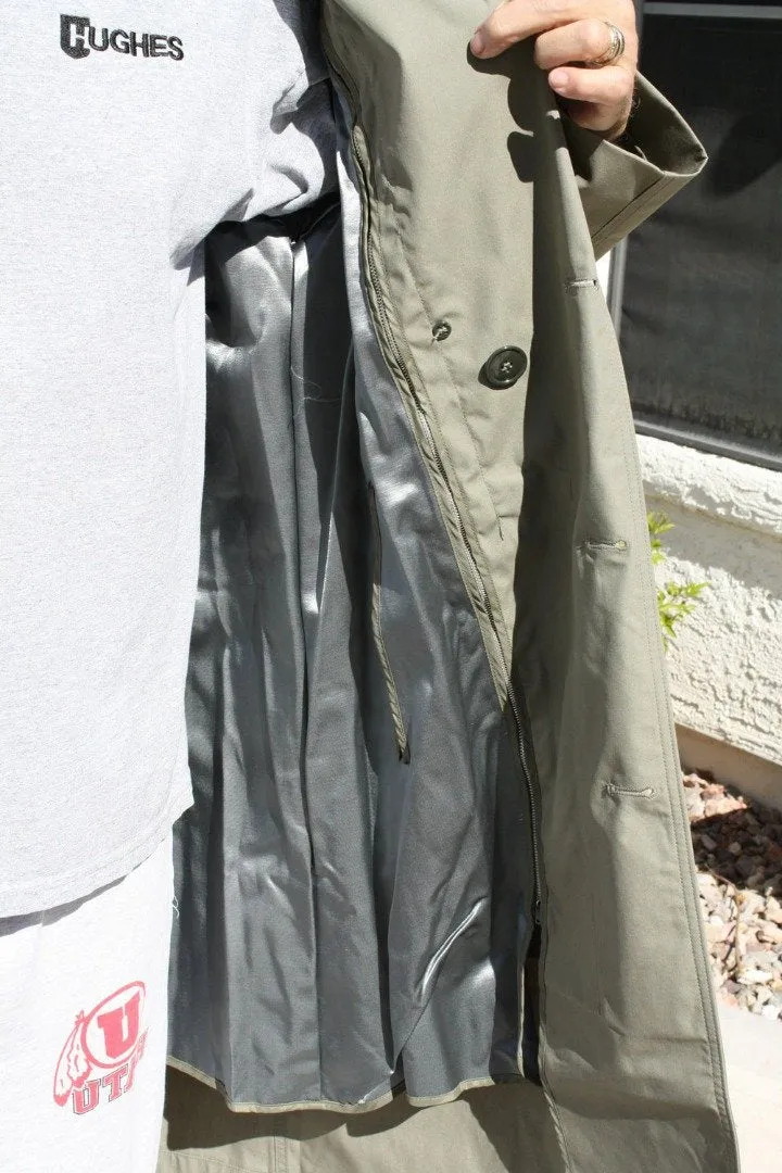 BLOWOUT SALE Raincoat - New Double Breasted Military Trench w/liner - Sage