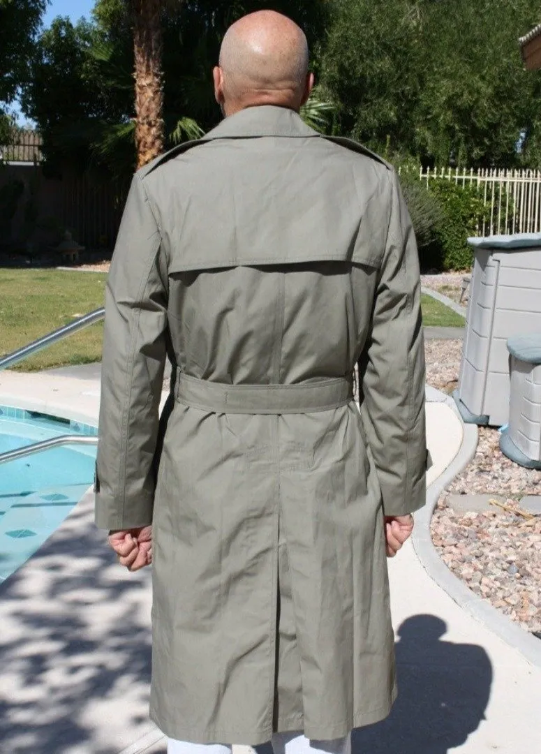BLOWOUT SALE Raincoat - New Double Breasted Military Trench w/liner - Sage