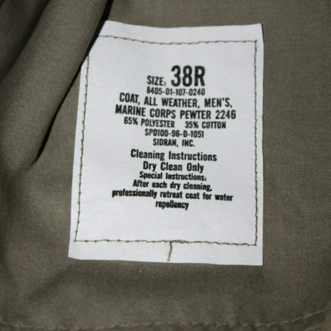 BLOWOUT SALE Raincoat - New Double Breasted Military Trench w/liner - Sage