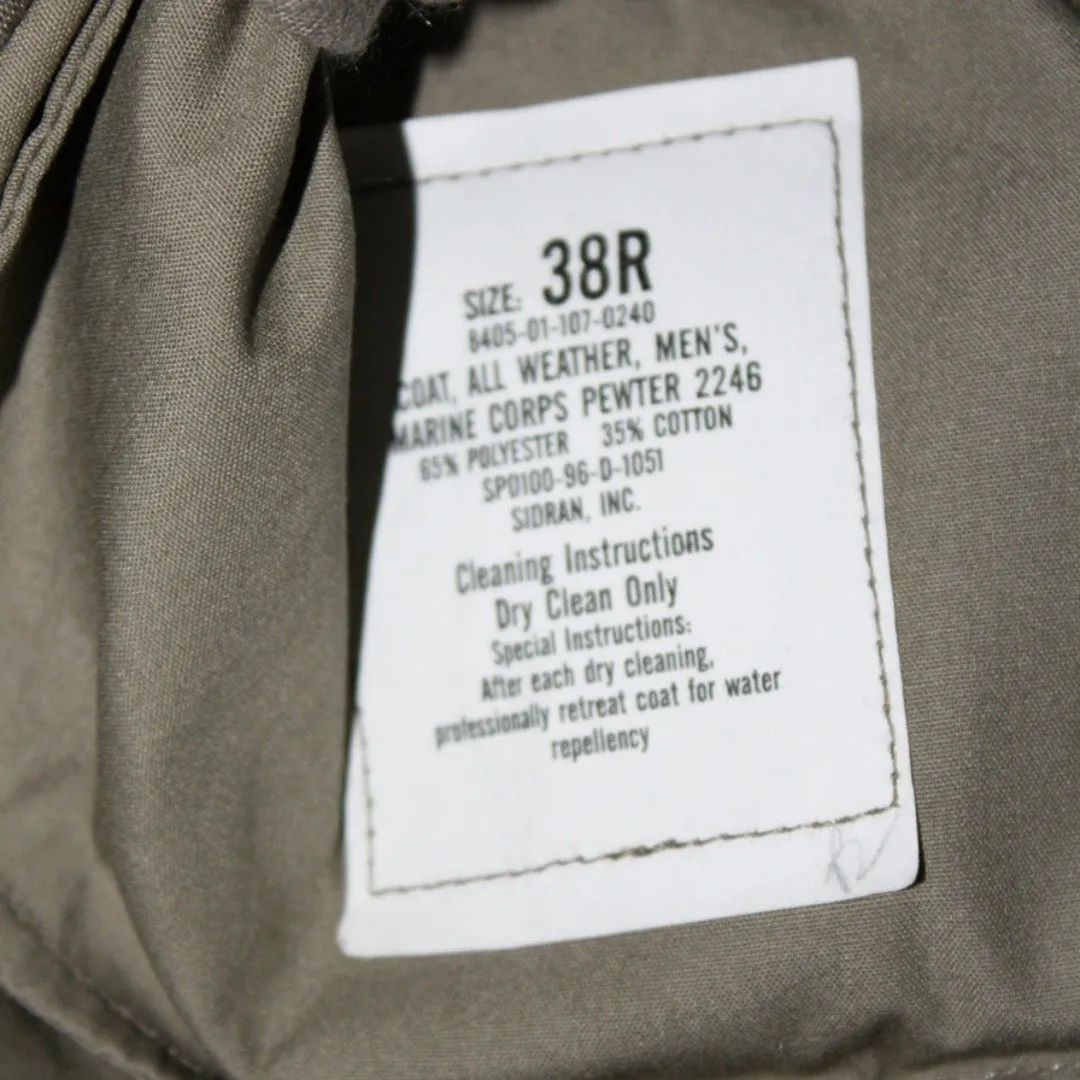 BLOWOUT SALE Raincoat - New Double Breasted Military Trench w/liner - Sage