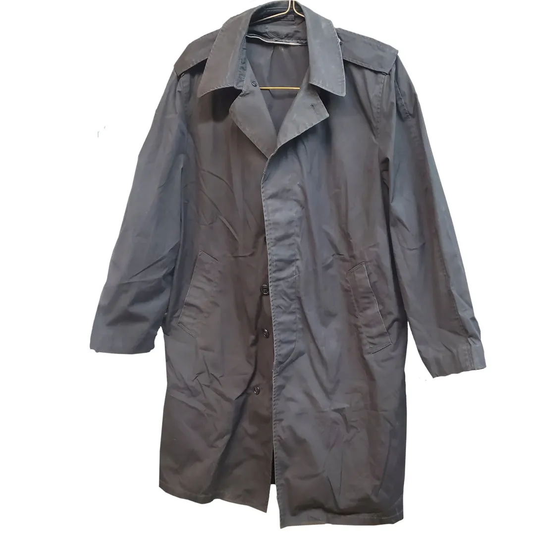 BLOWOUT SALE USED Raincoat - Single Breasted Military Trench wo/liner - Black