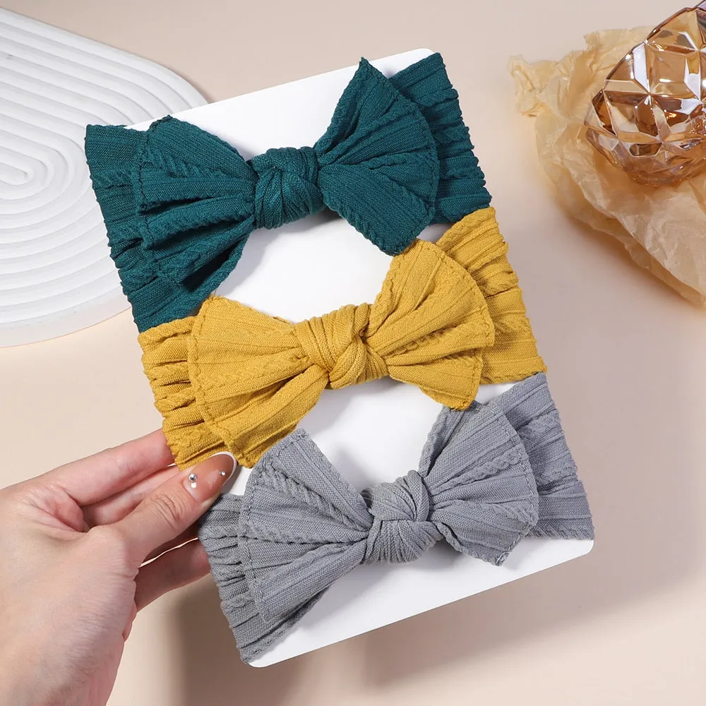 Cable Knit Baby Headbands - Set of 3