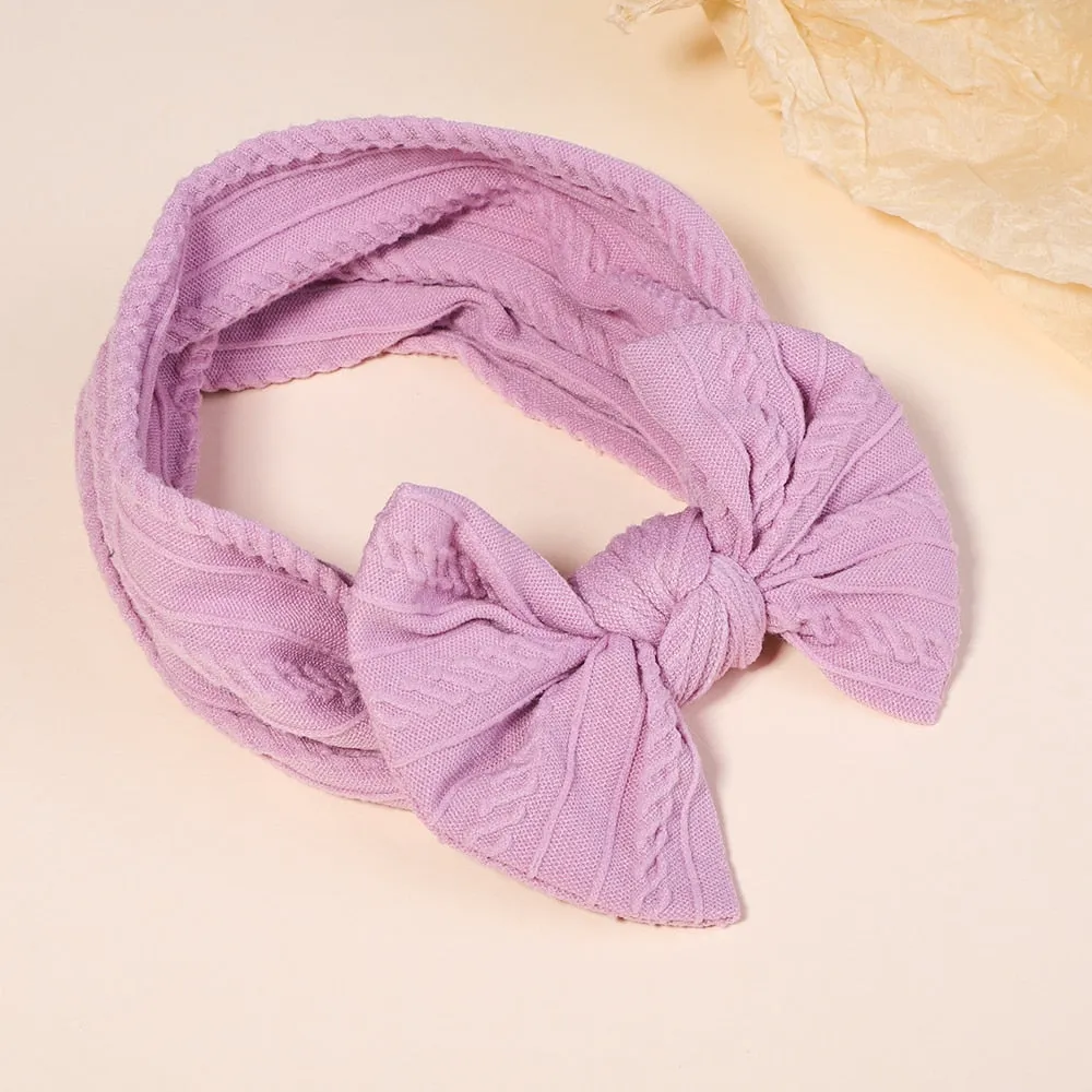Cable Knit Baby Headbands - Set of 3