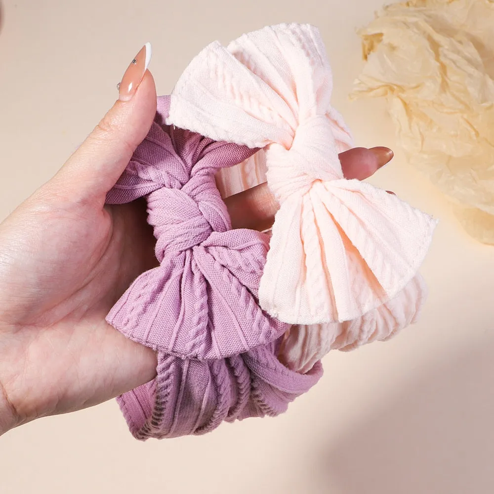 Cable Knit Baby Headbands - Set of 3