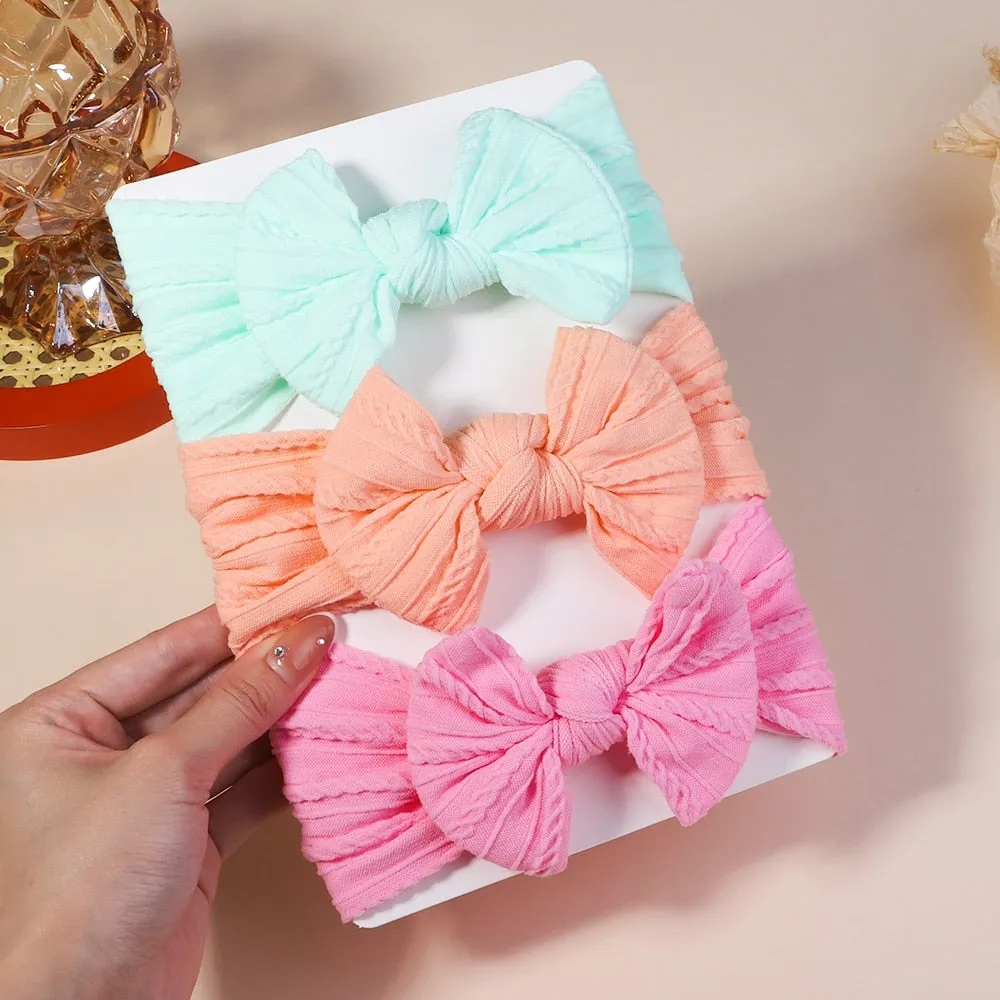 Cable Knit Baby Headbands - Set of 3