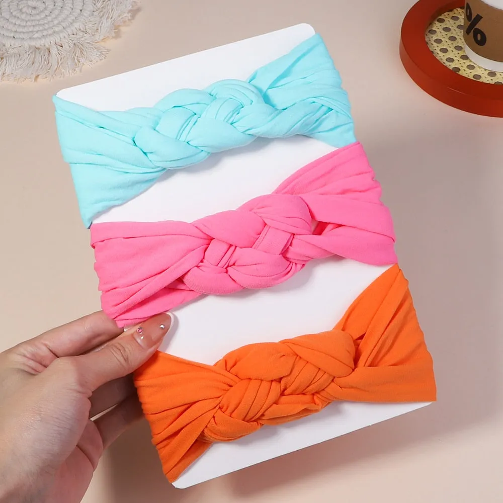 Cable Knit Baby Headbands - Set of 3