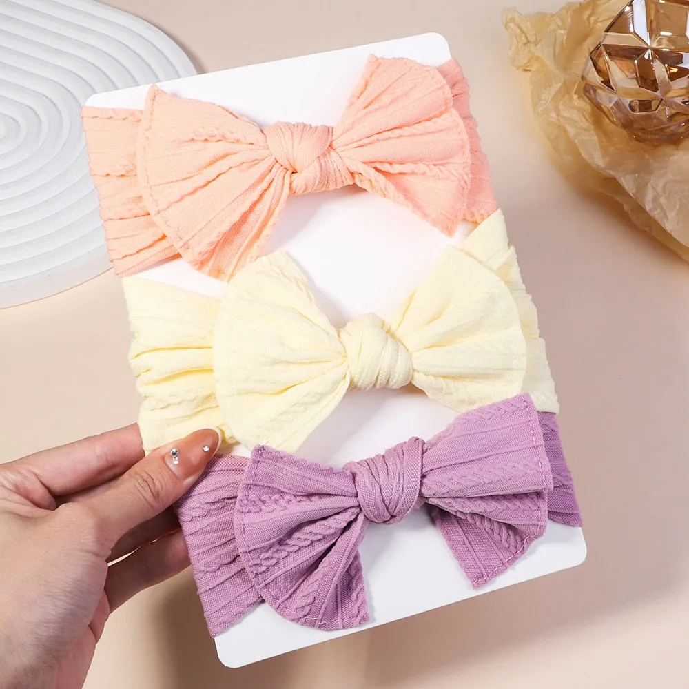 Cable Knit Baby Headbands - Set of 3