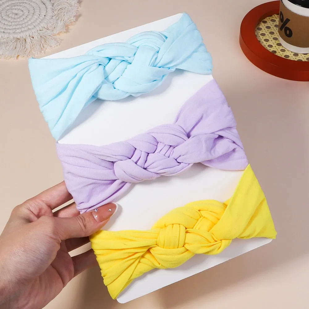 Cable Knit Baby Headbands - Set of 3