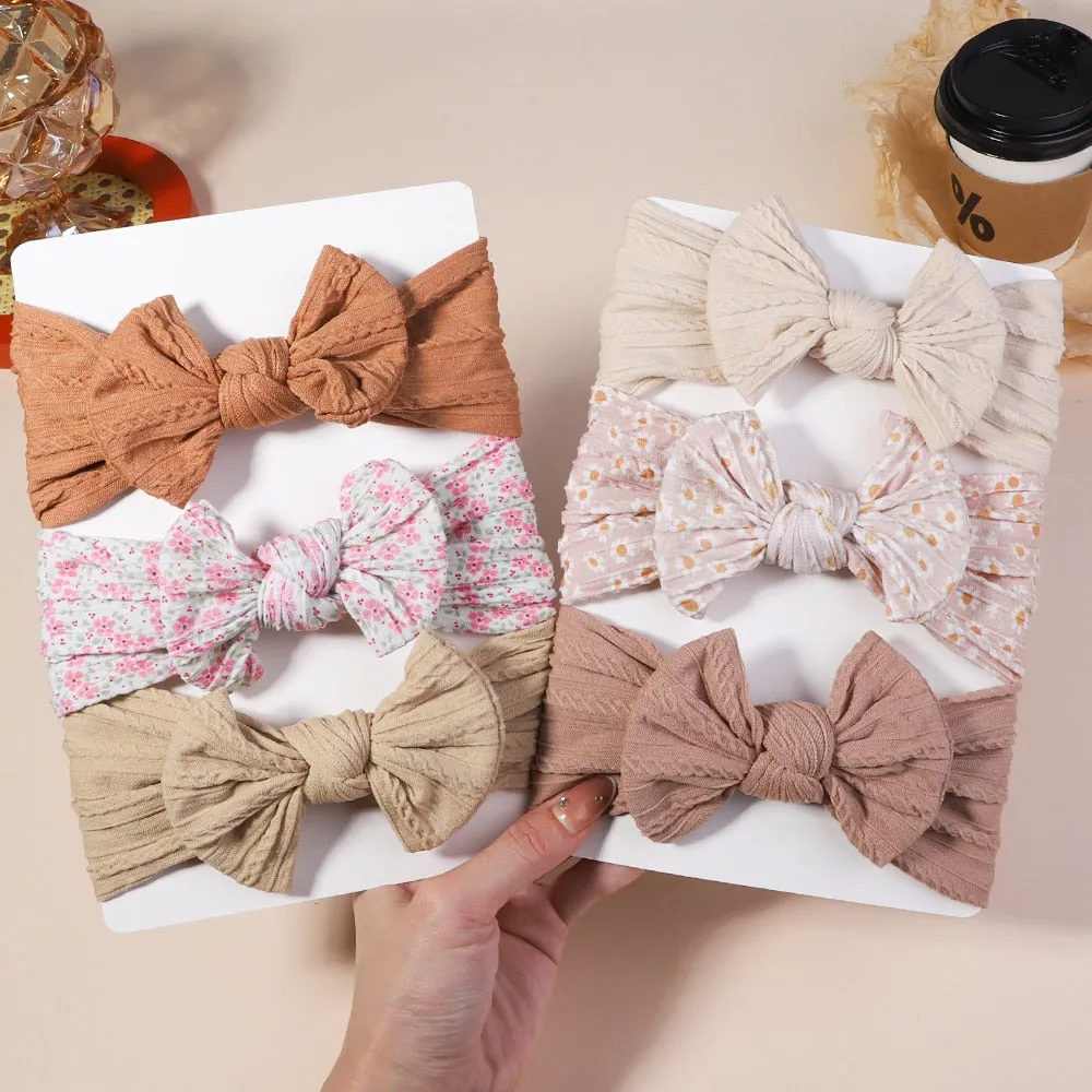 Cable Knit Baby Headbands - Set of 3