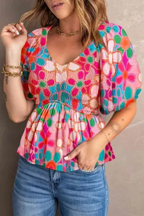 Capturing Summer Short Sleeve Floral Blouse