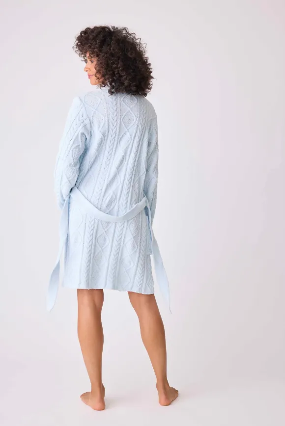 Chenille Cozy Cable Shawl Collar Robe