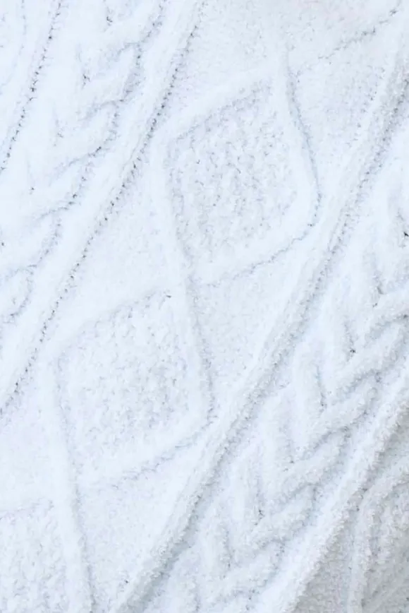 Chenille Cozy Cable Shawl Collar Robe
