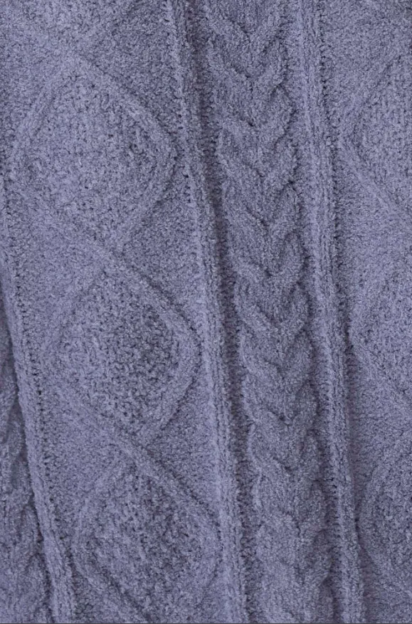 Chenille Cozy Cable Shawl Collar Robe