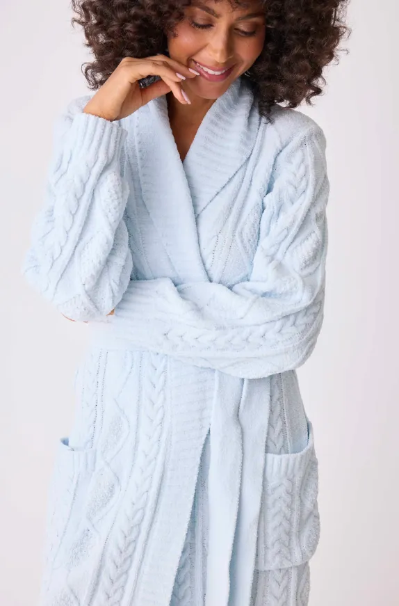 Chenille Cozy Cable Shawl Collar Robe