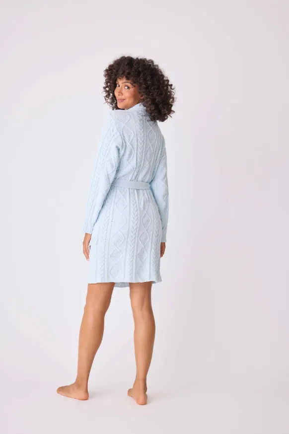 Chenille Cozy Cable Shawl Collar Robe