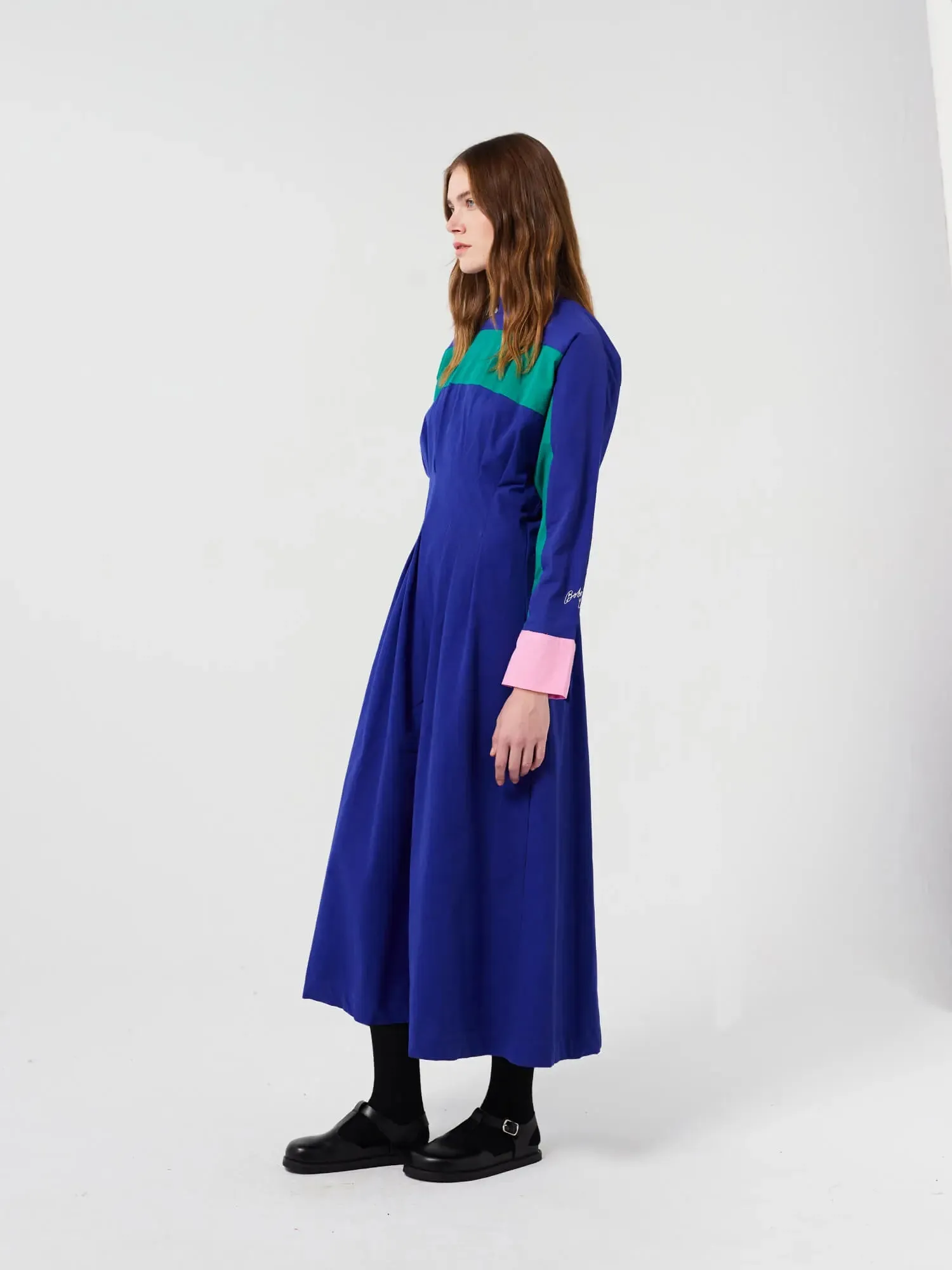 Color block mock-neck dress