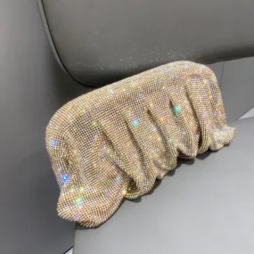 Colorful Pleated Rhinestone Clutch Evening Bags-Showtown