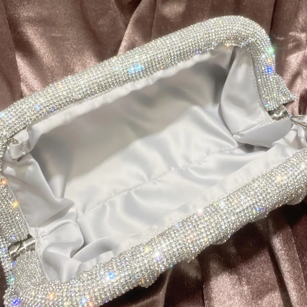Colorful Pleated Rhinestone Clutch Evening Bags-Showtown