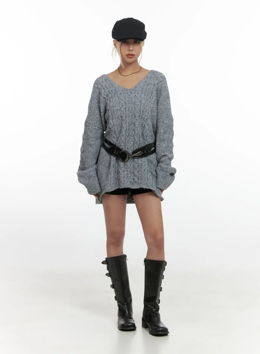 Cozy Cable Knit Mini Dress CS425