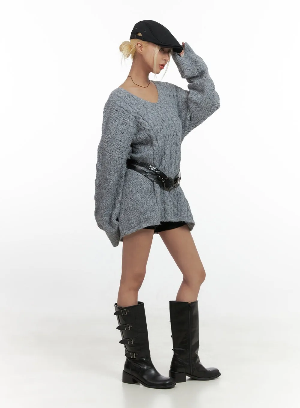 Cozy Cable Knit Mini Dress CS425