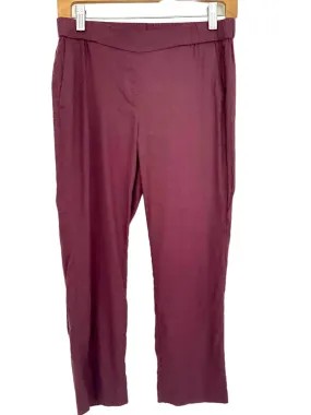 Dark Autumn Raisin Linen Stretch Pants