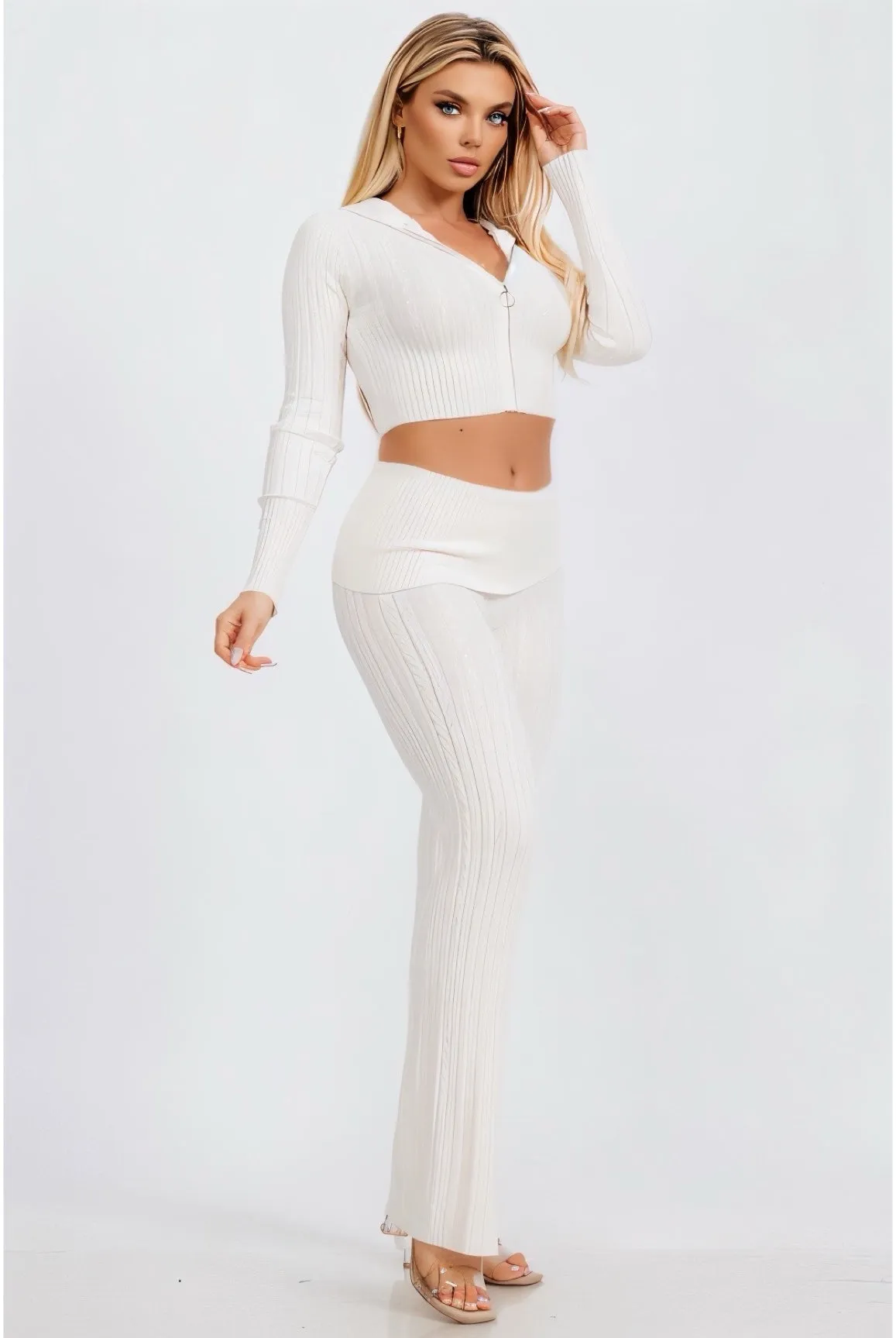 Easily Adored.....Cable Knit Sweater Pants Set