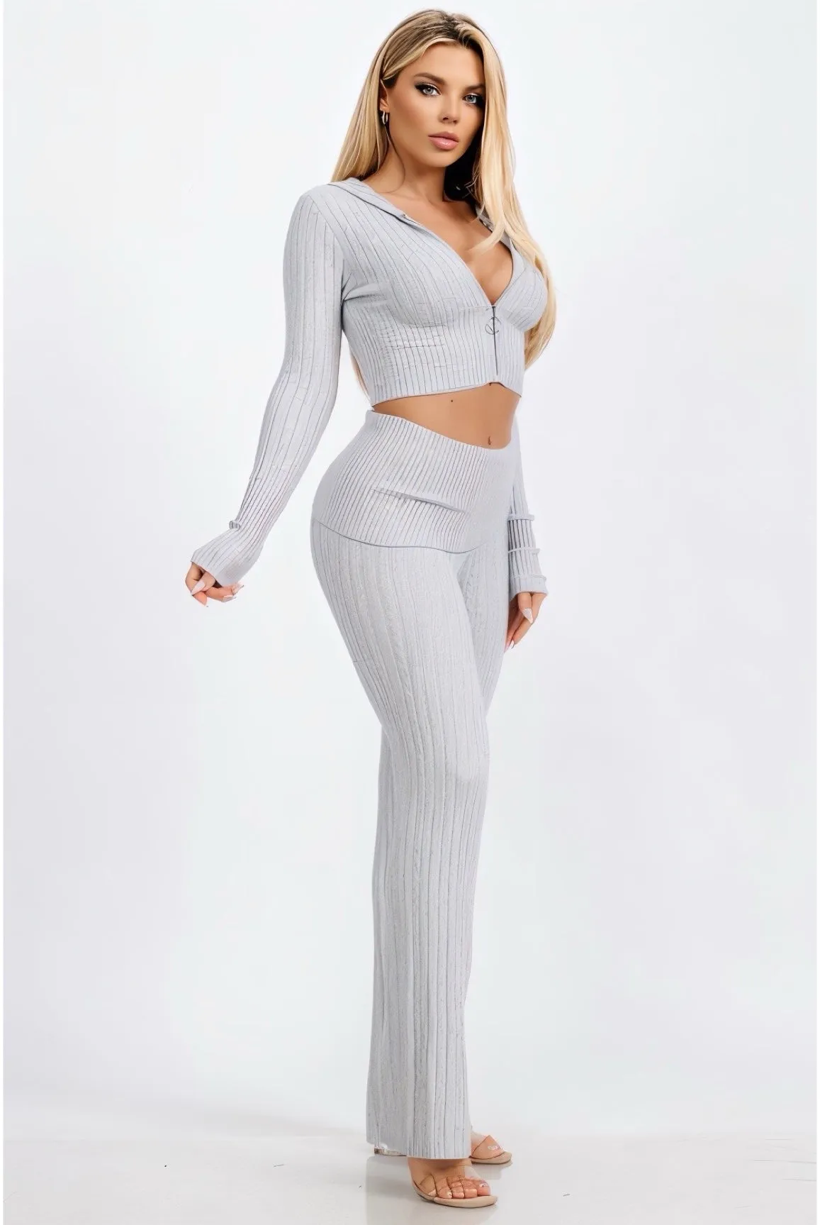 Easily Adored.....Cable Knit Sweater Pants Set