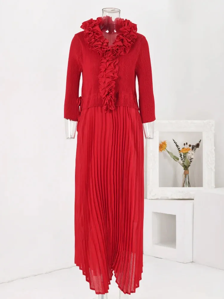 Elegant Party Pleated Irregular Long Dress For Women