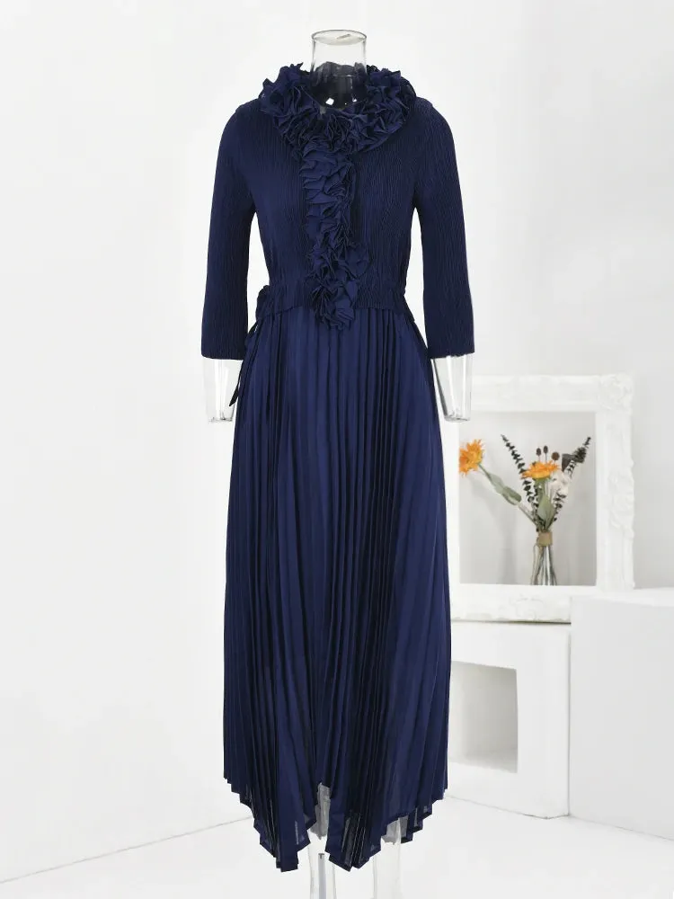 Elegant Party Pleated Irregular Long Dress For Women