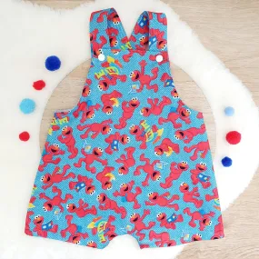 ELMO print Overalls, Baby Overalls, Short Leg Romper, Size 1