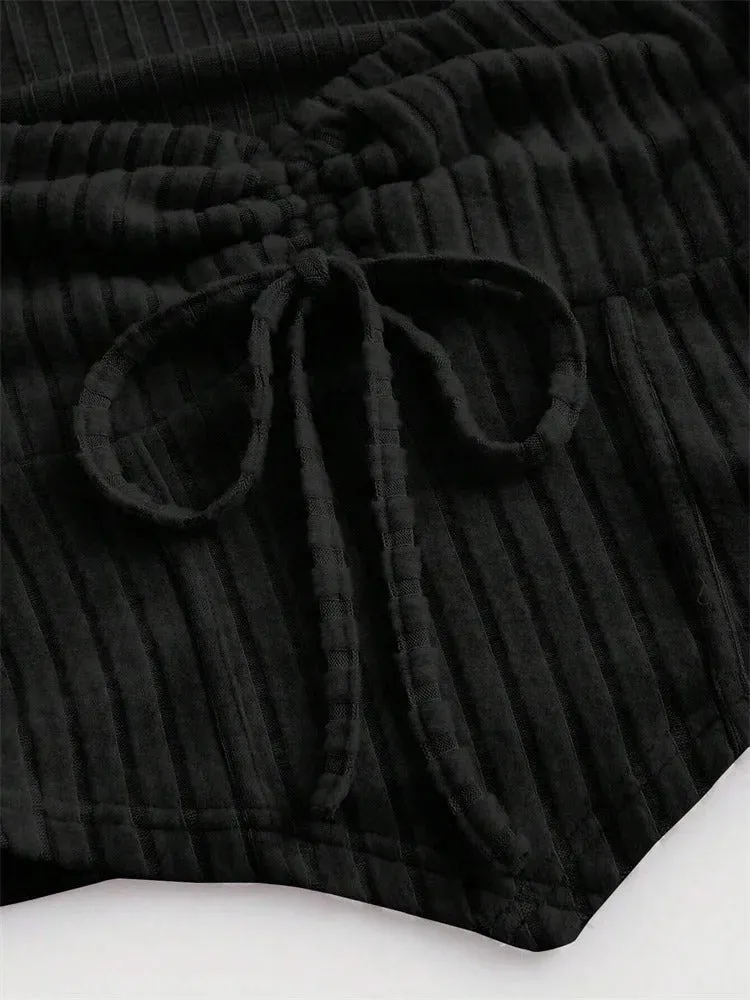 Elowen - Elegant Rib-Knit Crop Top for Women