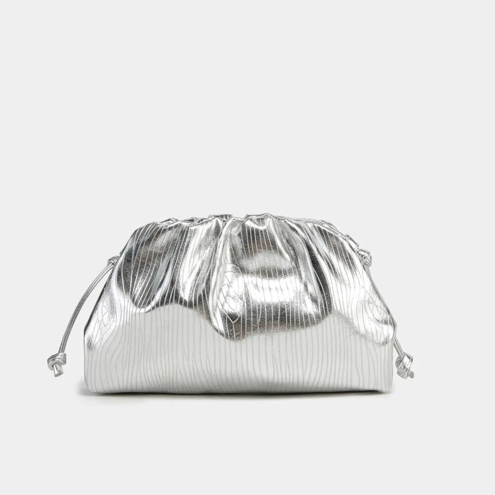 Golden Cloud Pleated Clutch bag-Showtown
