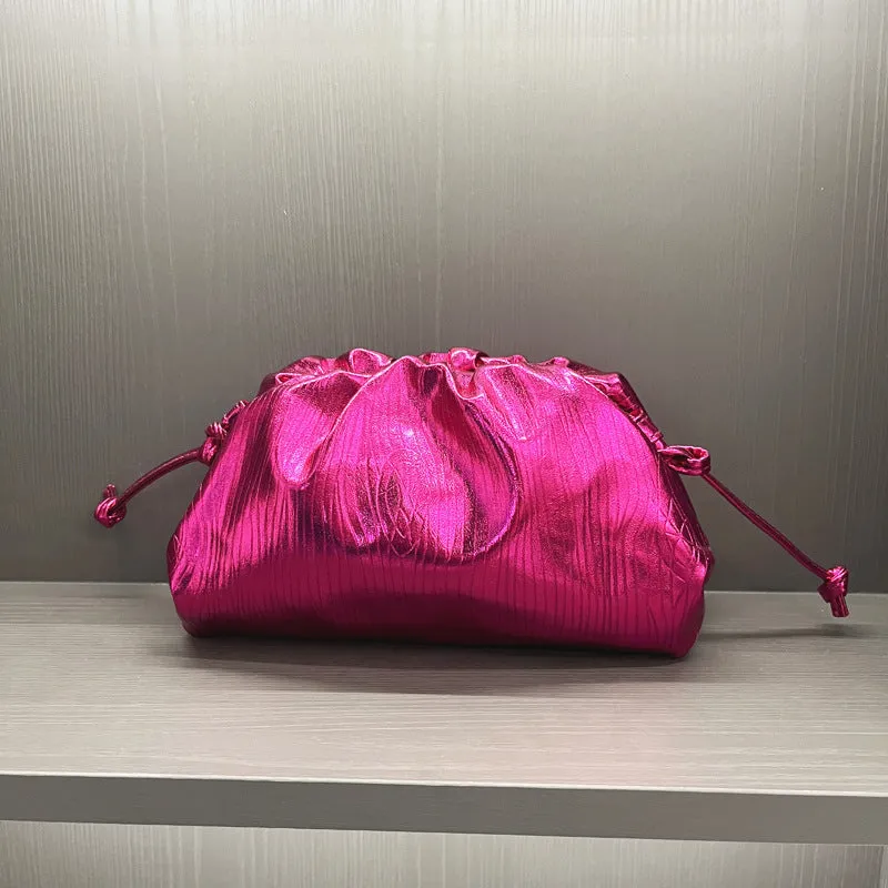 Golden Cloud Pleated Clutch bag-Showtown